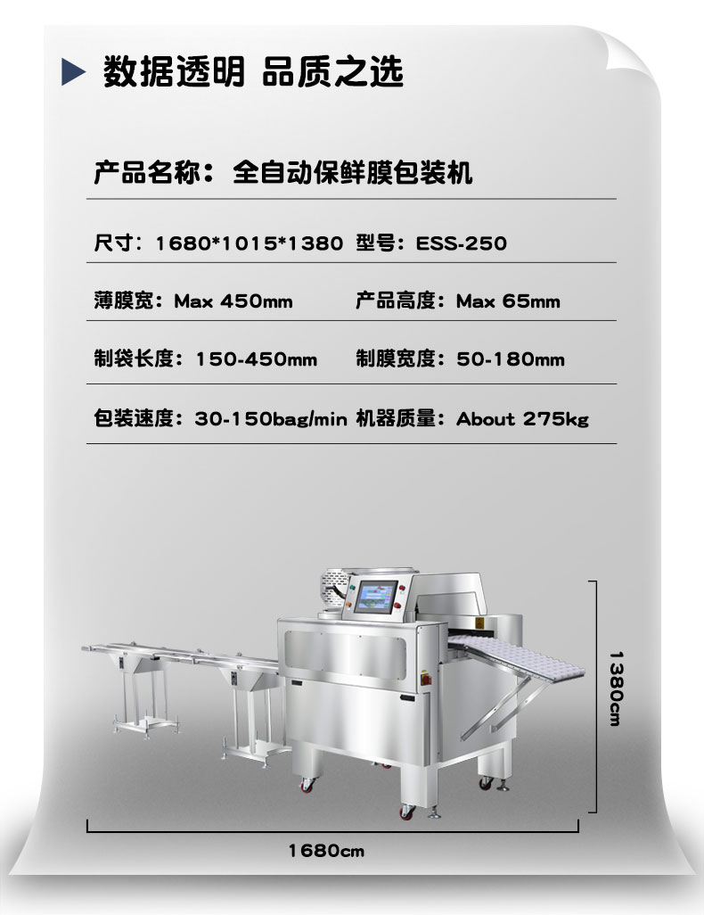 全自動(dòng)保鮮膜包裝機(jī) 生鮮果蔬包裝機(jī)(圖2)